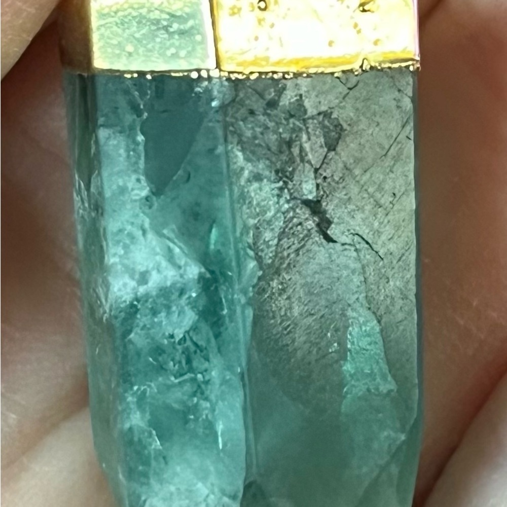 Gold and Teal Crystal Pendant​